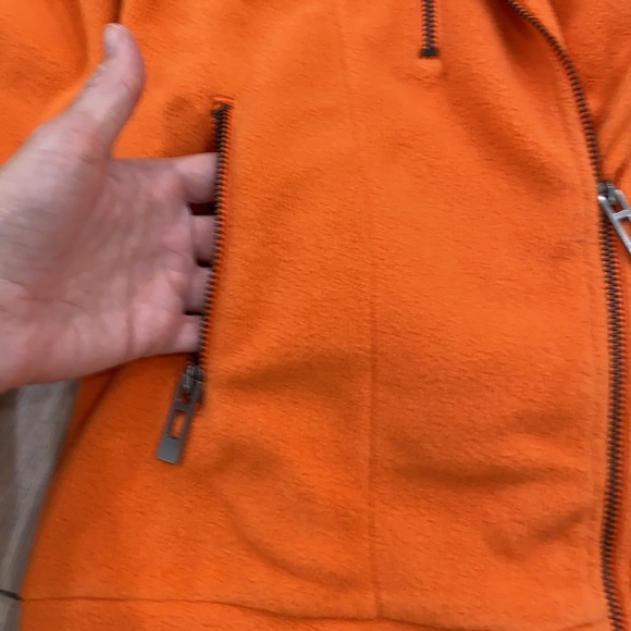 Orange Warm Fleece Moto Zip Jacket MEDIUM - Picture 6 of 11